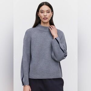 Teagan Sweater - Women’s Size Small - Velvet by Graham & Spencer - Gray and Navy